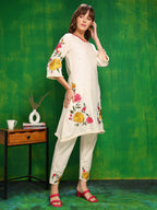 Versatile Embroidered Co Ords, Beige - Hiral Fashion | Grocsy