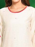 Versatile Embroidered Co Ords, Beige - Hiral Fashion | Grocsy
