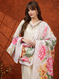 Chikankari & Embroidered Kurta With Pant & Printed Dupatta, White - Hiral Fashion | Grocsy