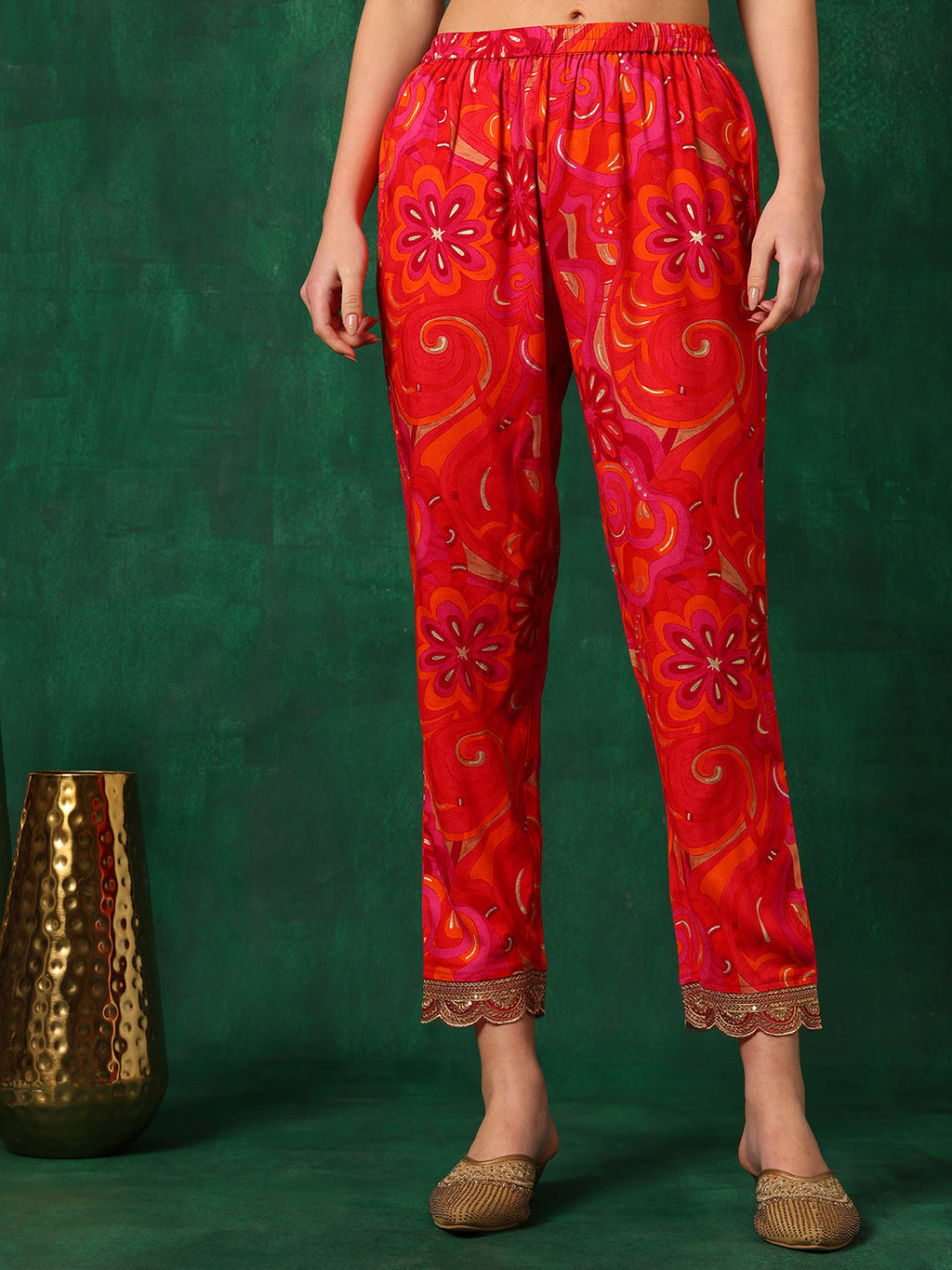 Sequined Embroidered & Printed Kurta With Pant & Embroidered Dupatta, Pink - Hiral Fashion | Grocsy