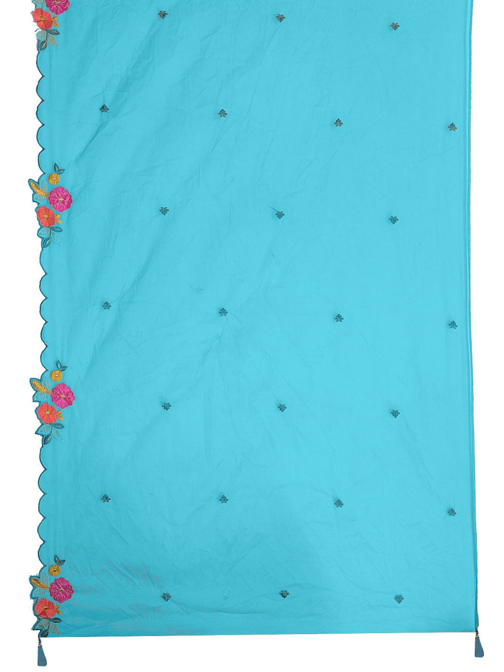 Hand & Machine Embroidered Kurta With Pant & Embroidered Dupatta, Blue - Hiral Fashion | Grocsy