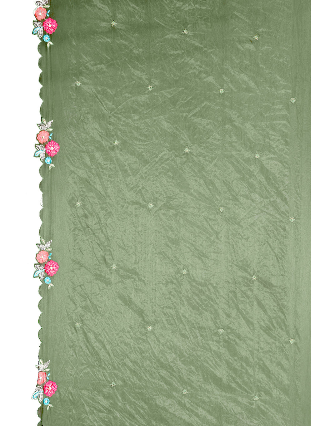 Hand & Machine Embroidered Kurta With Pant & Embroidered Dupatta, Green - Hiral Fashion | Grocsy