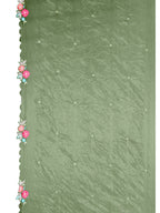 Hand & Machine Embroidered Kurta With Pant & Embroidered Dupatta, Green - Hiral Fashion | Grocsy