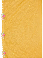 Hand & Machine Embroidered Kurta With Pant & Embroidered Dupatta, Yellow - Hiral Fashion | Grocsy