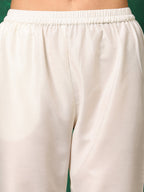 Mirror Embroidered Kurta With Pant & Embroidered Dupatta, White - Hiral Fashion | Grocsy