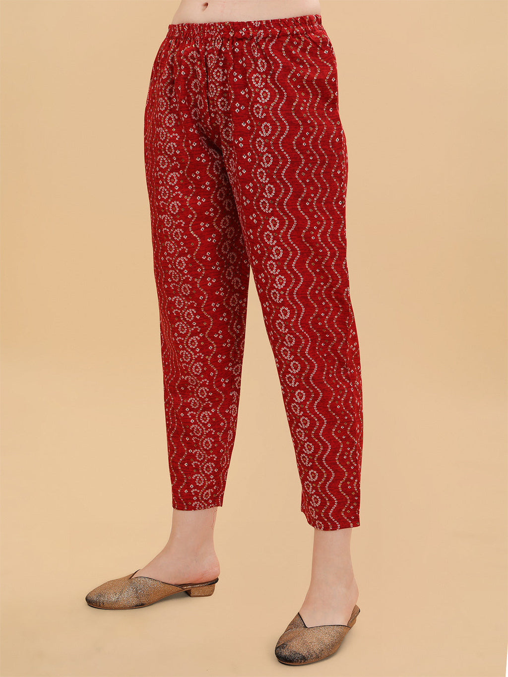 Nayra Cut Bandhani Printed & Embroidered Kurta With Pant & Dupatta Set, Multicolor - Hiral Fashion | Grocsy