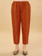 Nayra Cut Bandhani Printed & Embroidered Orange Kurta With Pant & Dupatta Set, Multicolor - Hiral Fashion | Grocsy