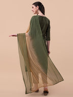 Embroidered Kurta With Pant And Dupatta Set, Multicolor - Hiral Fashion | Grocsy