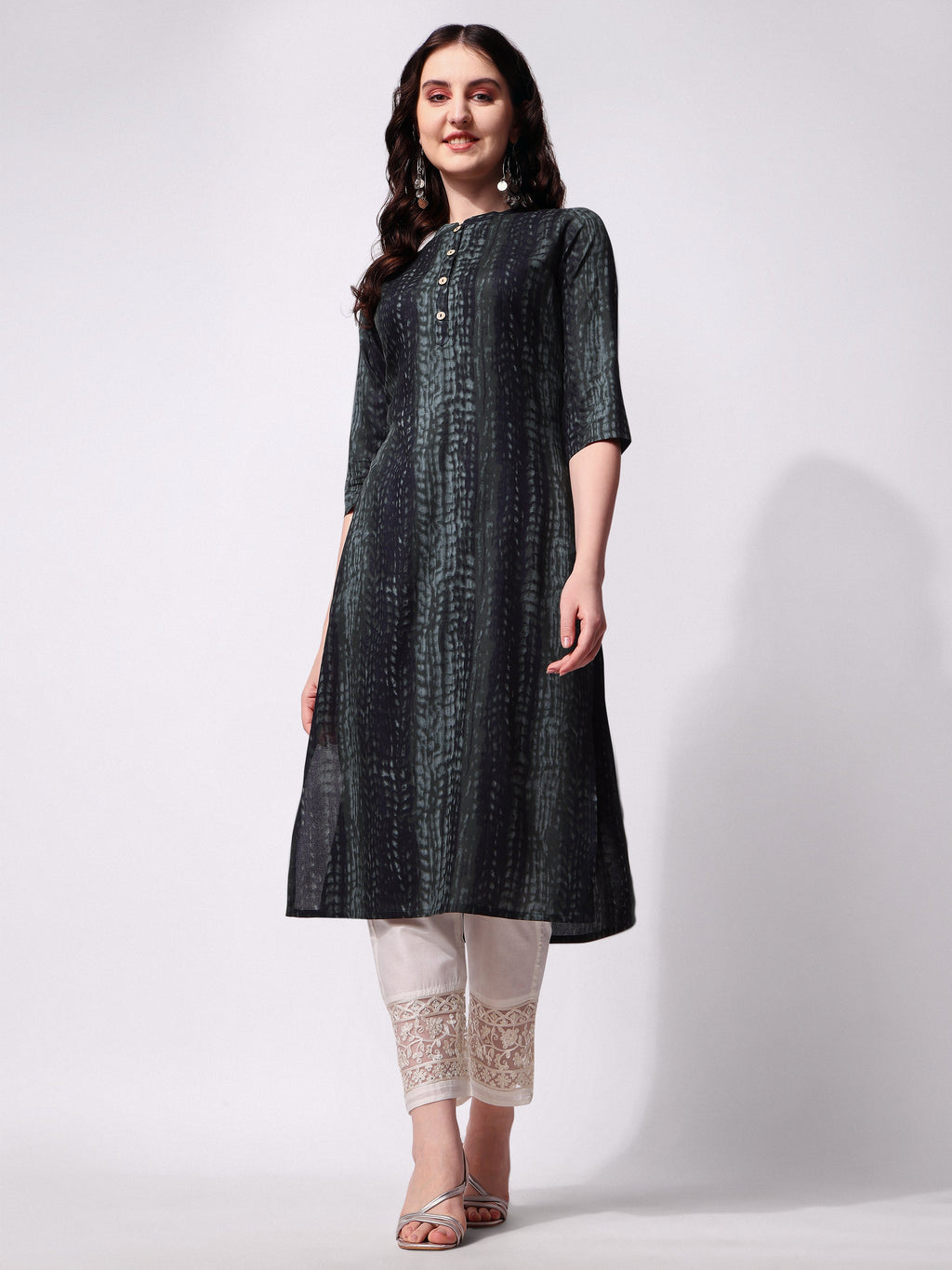 Shibori Printed Casual Wear Kurta, Multicolor - Hiral Fashion | Grocsy