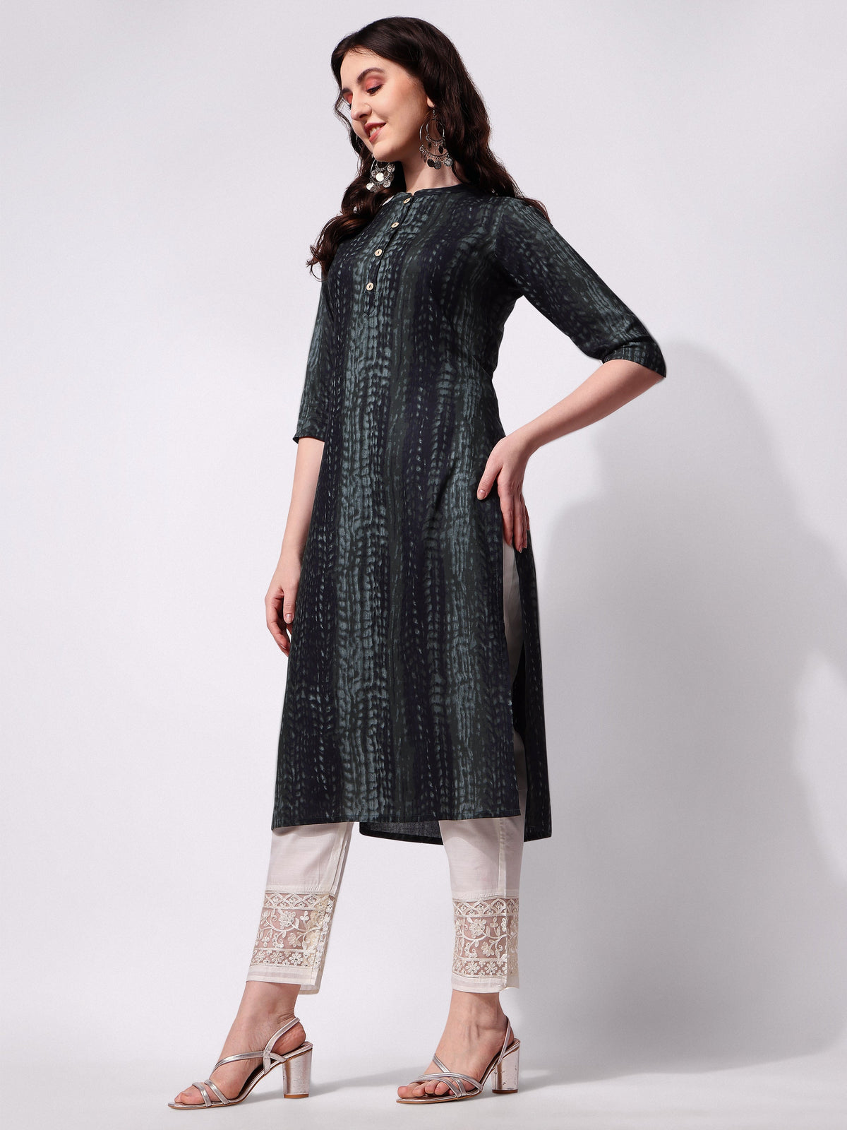 Shibori Printed Casual Wear Kurta, Multicolor - Hiral Fashion | Grocsy