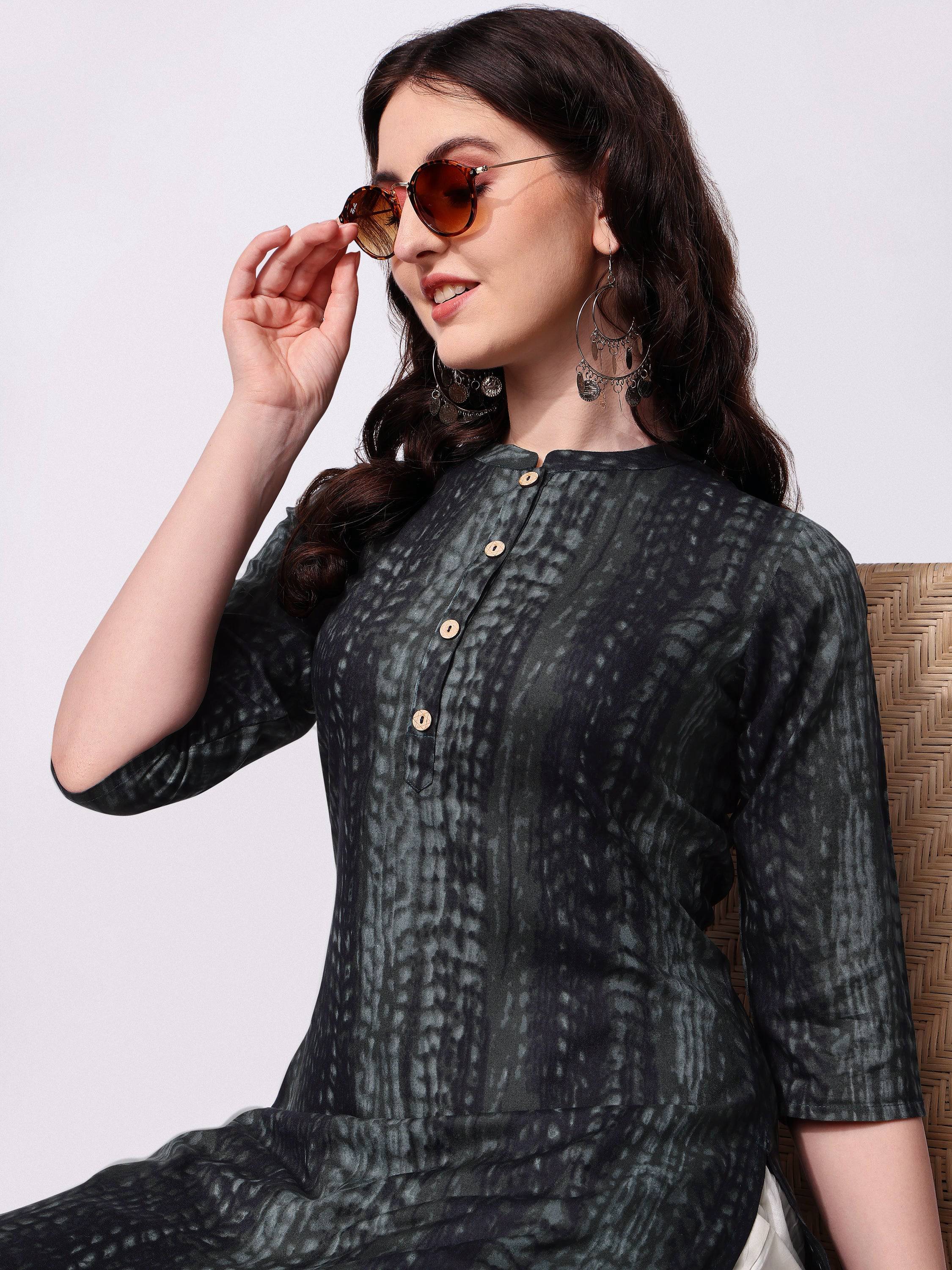 Shibori Printed Casual Wear Kurta, Multicolor - Hiral Fashion | Grocsy