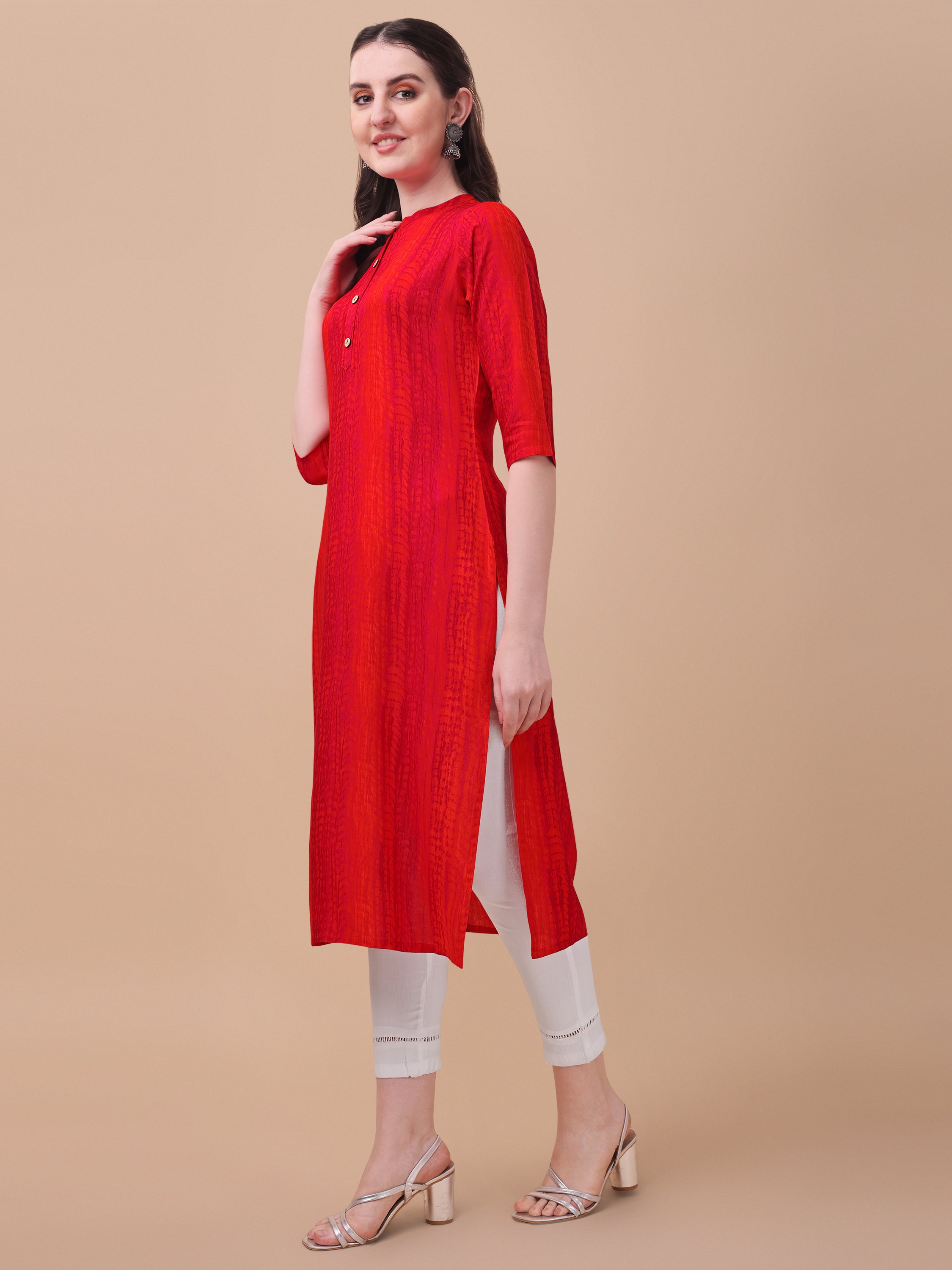 Shibori Printed Front Buttoned Kurta, Multicolor - Hiral Fashion | Grocsy
