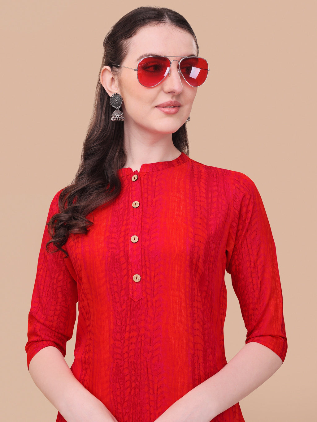 Shibori Printed Front Buttoned Kurta, Multicolor - Hiral Fashion | Grocsy