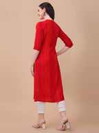 Shibori Printed Front Buttoned Kurta, Multicolor - Hiral Fashion | Grocsy