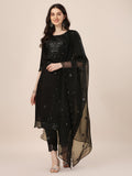Mirror Embroidered Premium Kurta With Pant And Dupatta, Multicolor - Hiral Fashion | Grocsy
