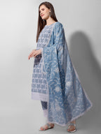 Embroidered Kurta With Pant And Dupatta Set, Multicolor - Hiral Fashion | Grocsy