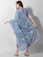 Embroidered Kurta With Pant And Dupatta Set, Multicolor - Hiral Fashion | Grocsy