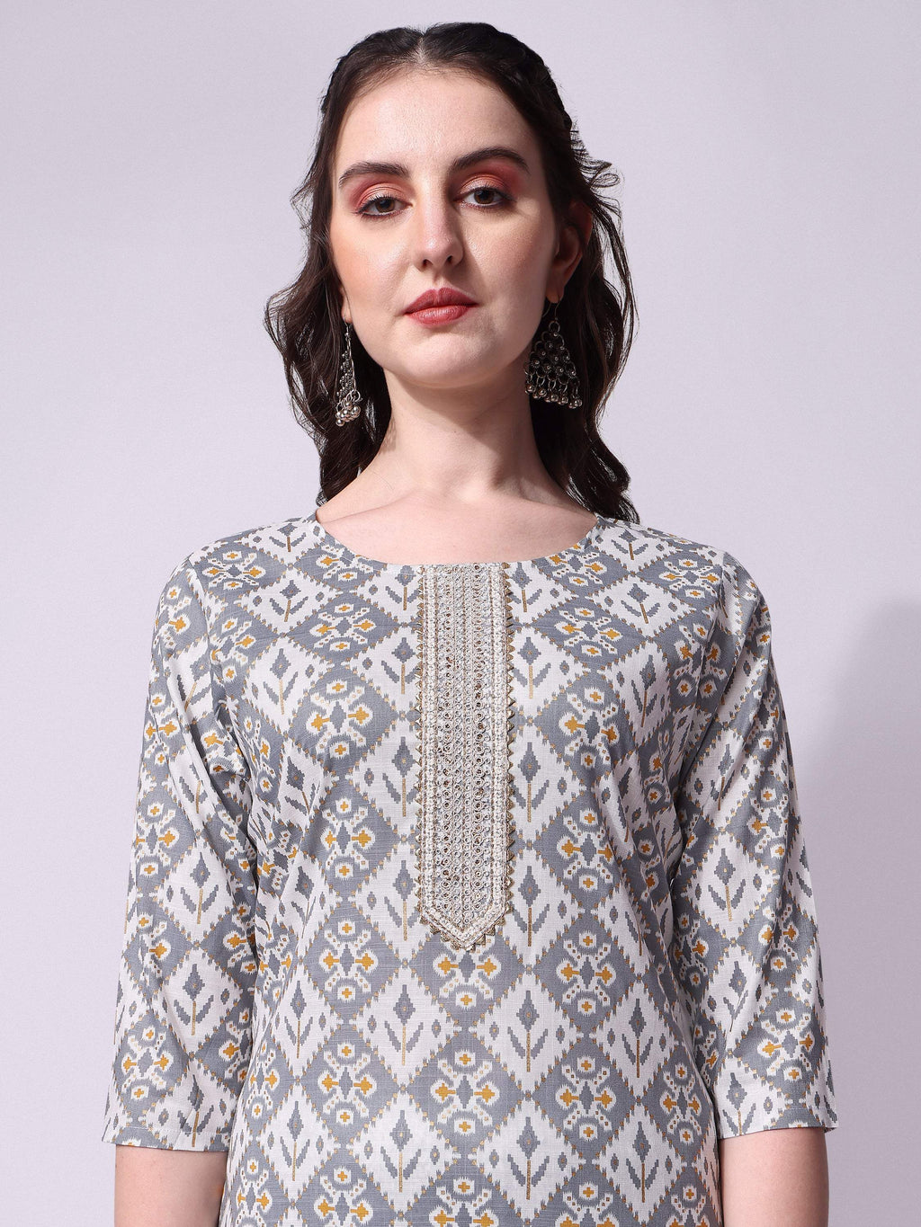 Printed Kurta With Pant & Printed Dupatta Set, Multicolor - Hiral Fashion | Grocsy