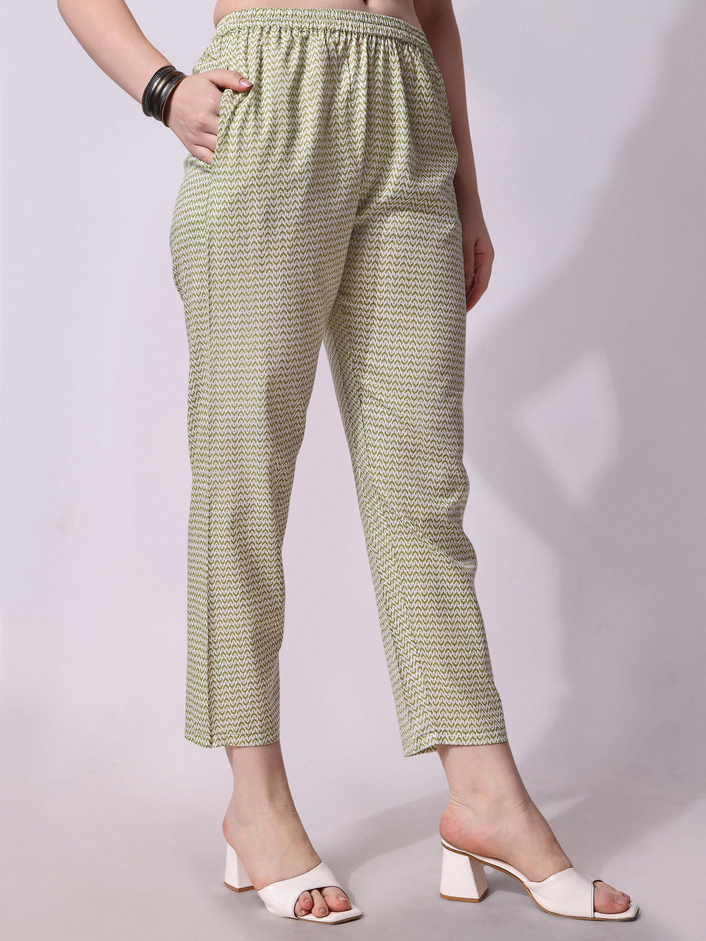 Cotton Green Printed Kurta With Pant & Dupatta Set, Multicolor - Hiral Fashion | Grocsy