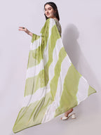 Cotton Green Printed Kurta With Pant & Dupatta Set, Multicolor - Hiral Fashion | Grocsy