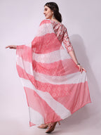 Printed Kurta With Pant & Printed Dupatta Set, Multicolor - Hiral Fashion | Grocsy