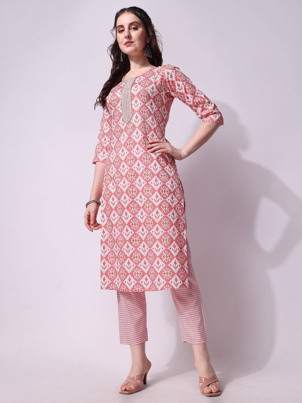 Printed Kurta With Pant & Printed Dupatta Set, Multicolor - Hiral Fashion | Grocsy