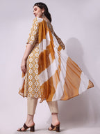 Printed Kurta With Pant & Printed Dupatta Set, Multicolor - Hiral Fashion | Grocsy