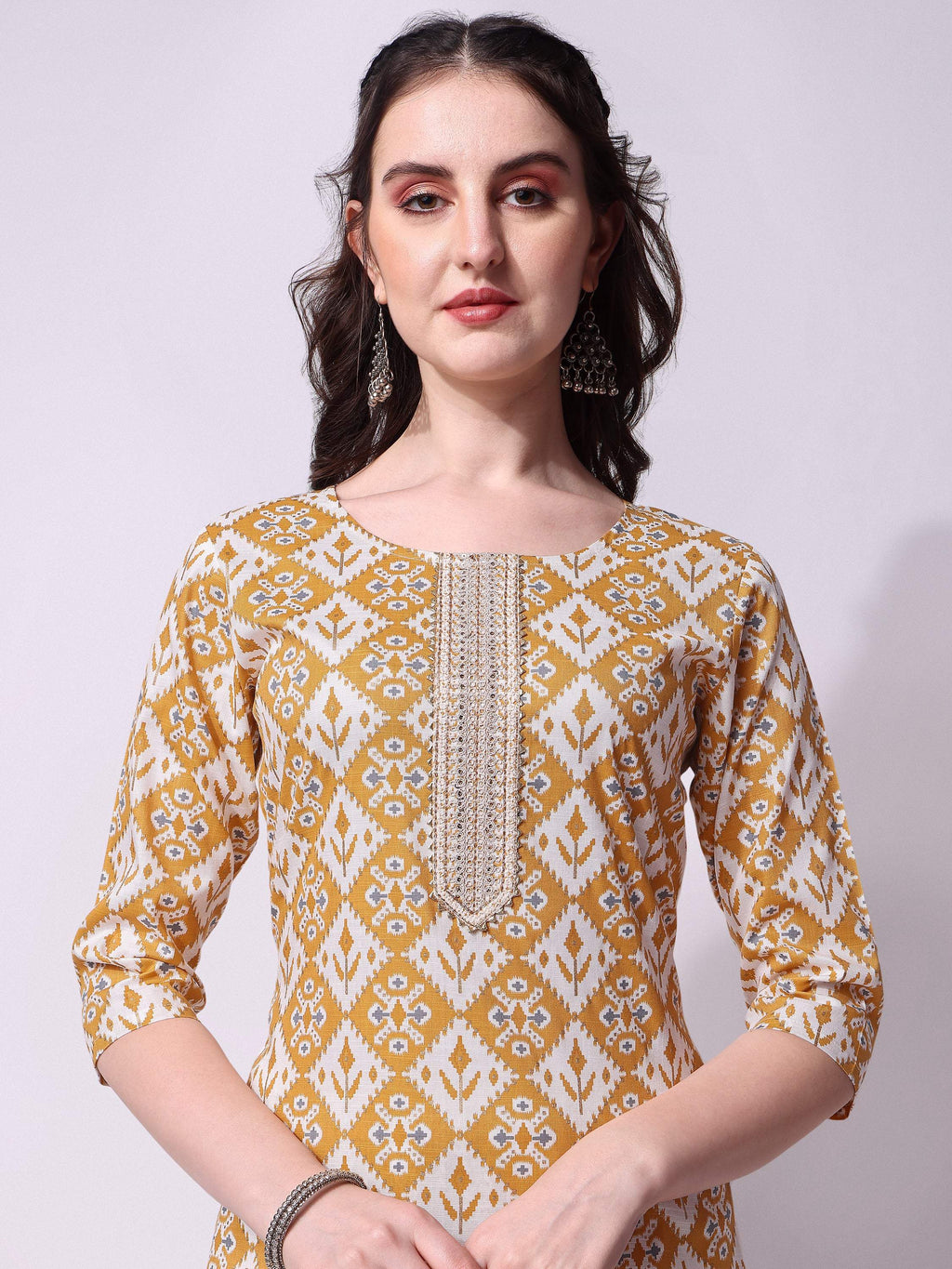 Printed Kurta With Pant & Printed Dupatta Set, Multicolor - Hiral Fashion | Grocsy