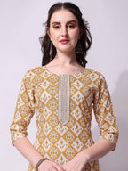 Printed Kurta With Pant & Printed Dupatta Set, Multicolor - Hiral Fashion | Grocsy