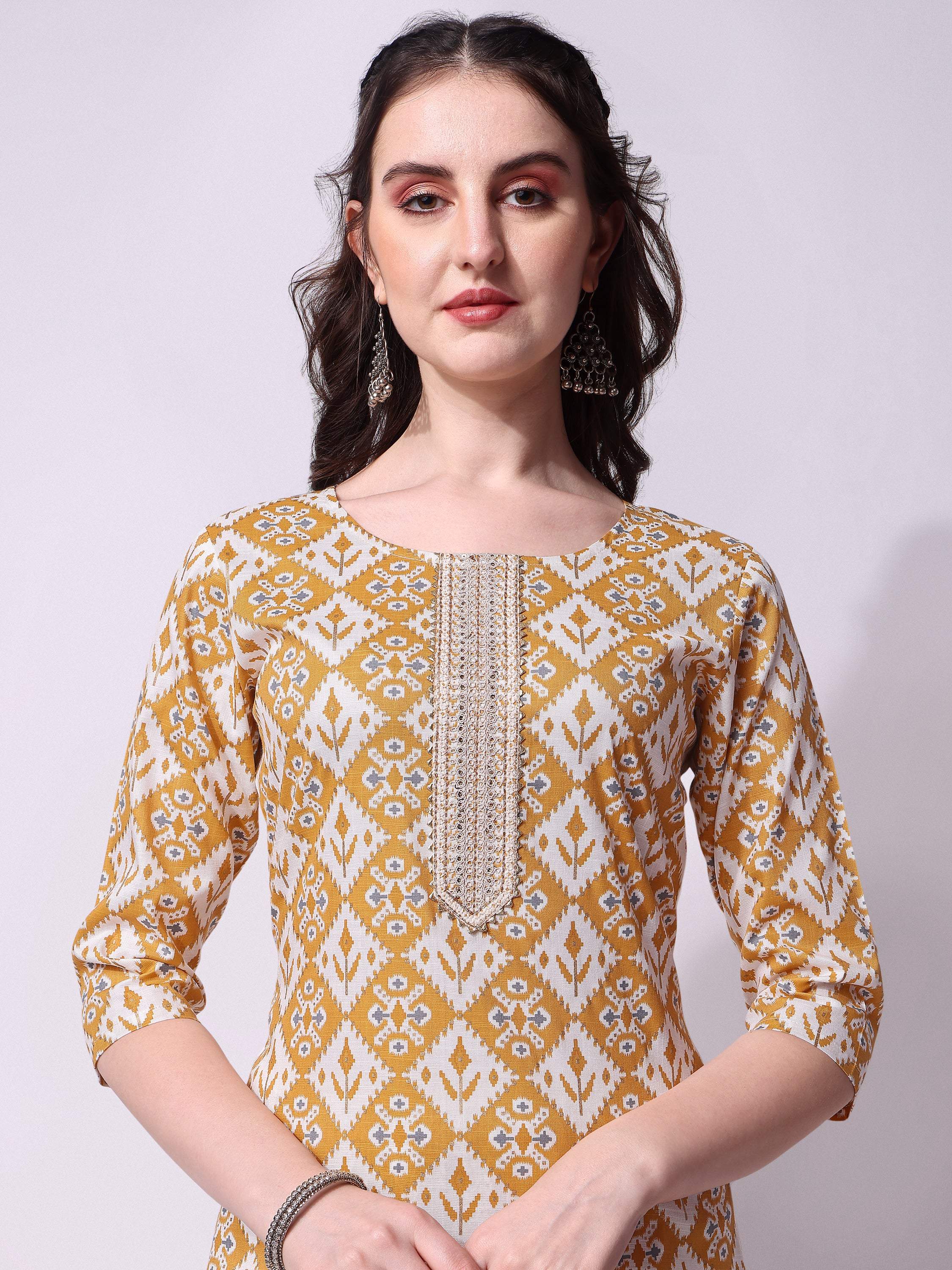 Printed Kurta With Pant & Printed Dupatta Set, Multicolor - Hiral Fashion | Grocsy