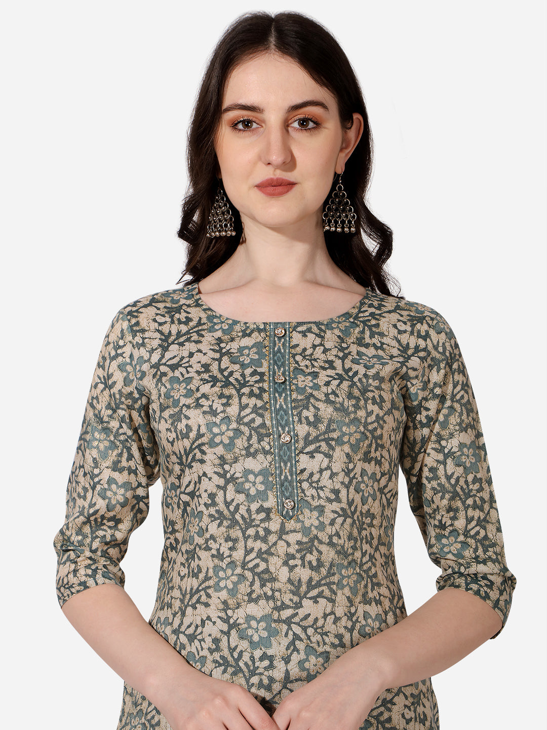 Floral Printed Kurta With Pant And Dupatta Set, Multicolor - Hiral Fashion | Grocsy