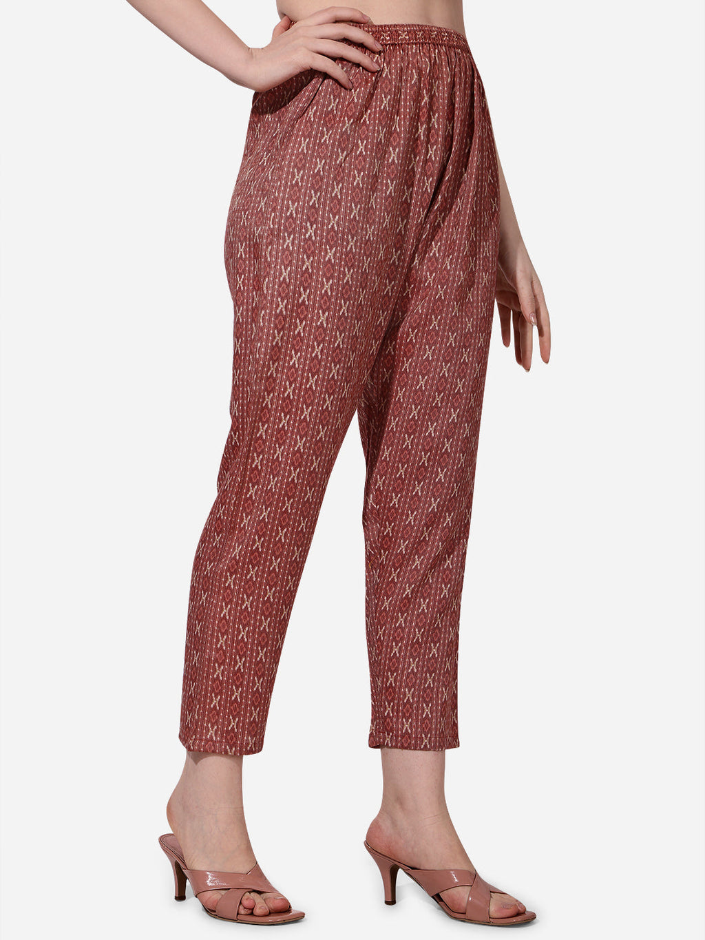 Floral Printed Rust Kurta With Pant And Dupatta Set, Multicolor - Hiral Fashion | Grocsy