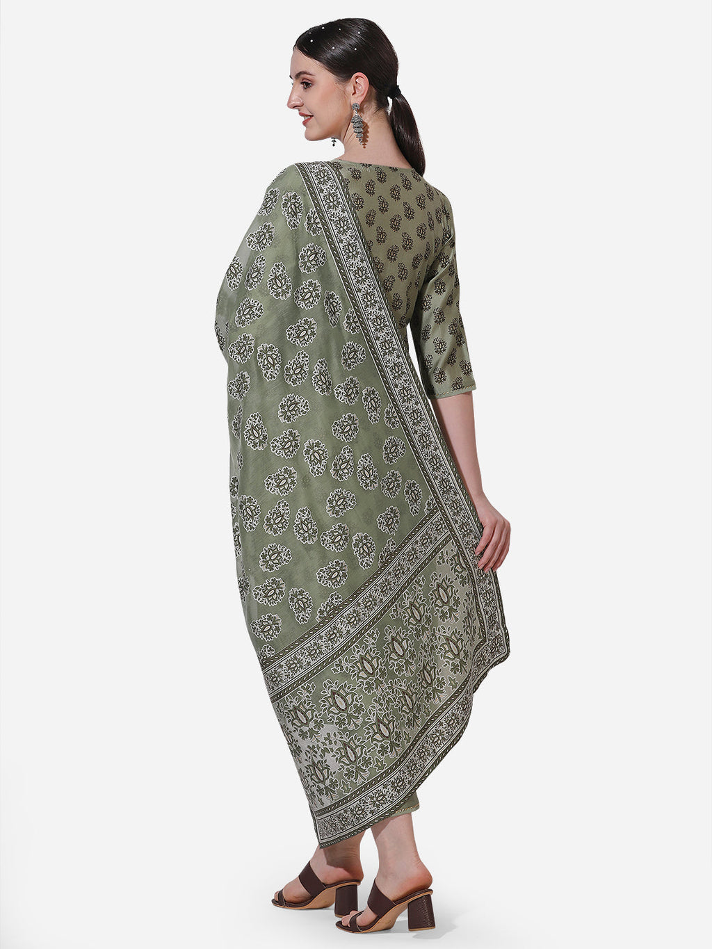 Floral Printed Kurta With Pant And Dupatta Set, Multicolor - Hiral Fashion | Grocsy
