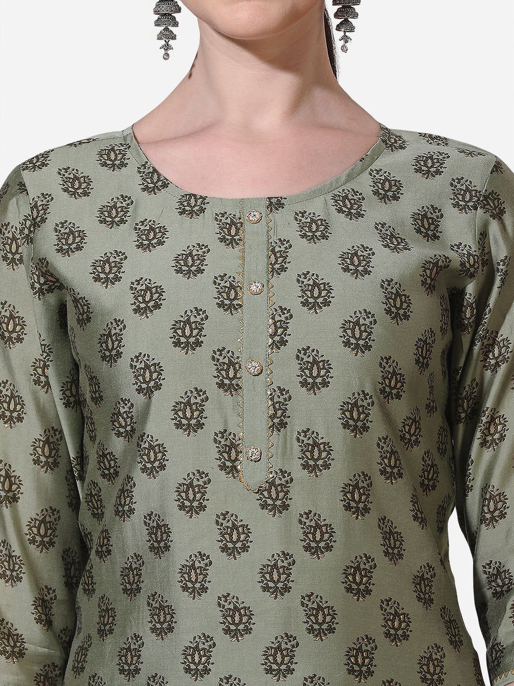Floral Printed Kurta With Pant And Dupatta Set, Multicolor - Hiral Fashion | Grocsy