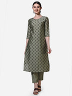 Floral Printed Kurta With Pant And Dupatta Set, Multicolor - Hiral Fashion | Grocsy
