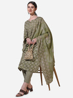 Floral Printed Kurta With Pant And Dupatta Set, Multicolor - Hiral Fashion | Grocsy