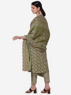 Floral Printed Kurta With Pant And Dupatta Set, Multicolor - Hiral Fashion | Grocsy
