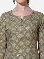 Floral Printed Kurta With Pant And Dupatta Set, Multicolor - Hiral Fashion | Grocsy