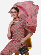 Floral Printed Kurta With Pant And Dupatta Set, Multicolor - Hiral Fashion | Grocsy