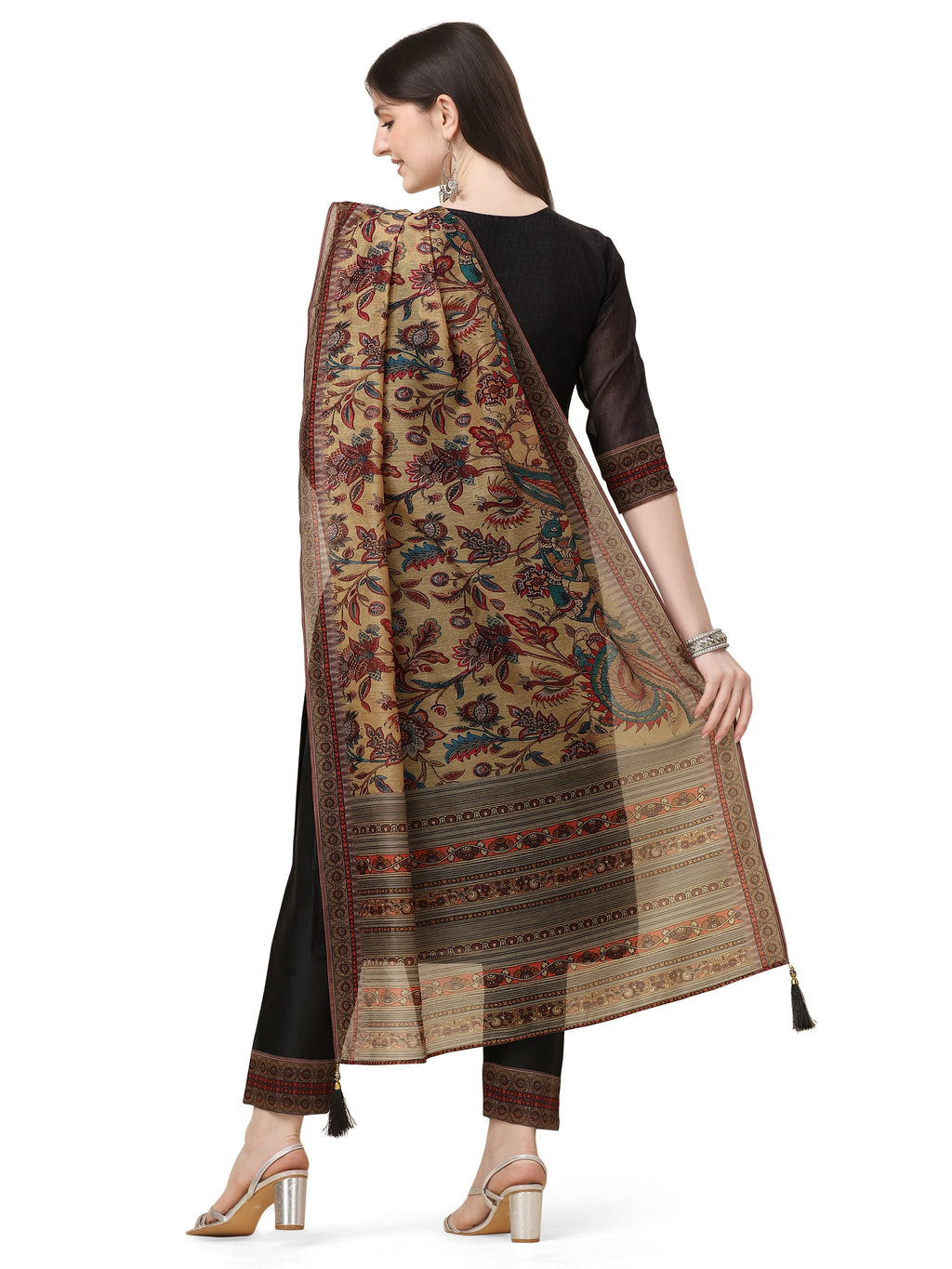 Embroidered And Printed Kurta With And Dupatta Set, Multicolor - Hiral Fashion | Grocsy