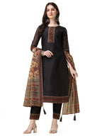 Embroidered And Printed Kurta With And Dupatta Set, Multicolor - Hiral Fashion | Grocsy
