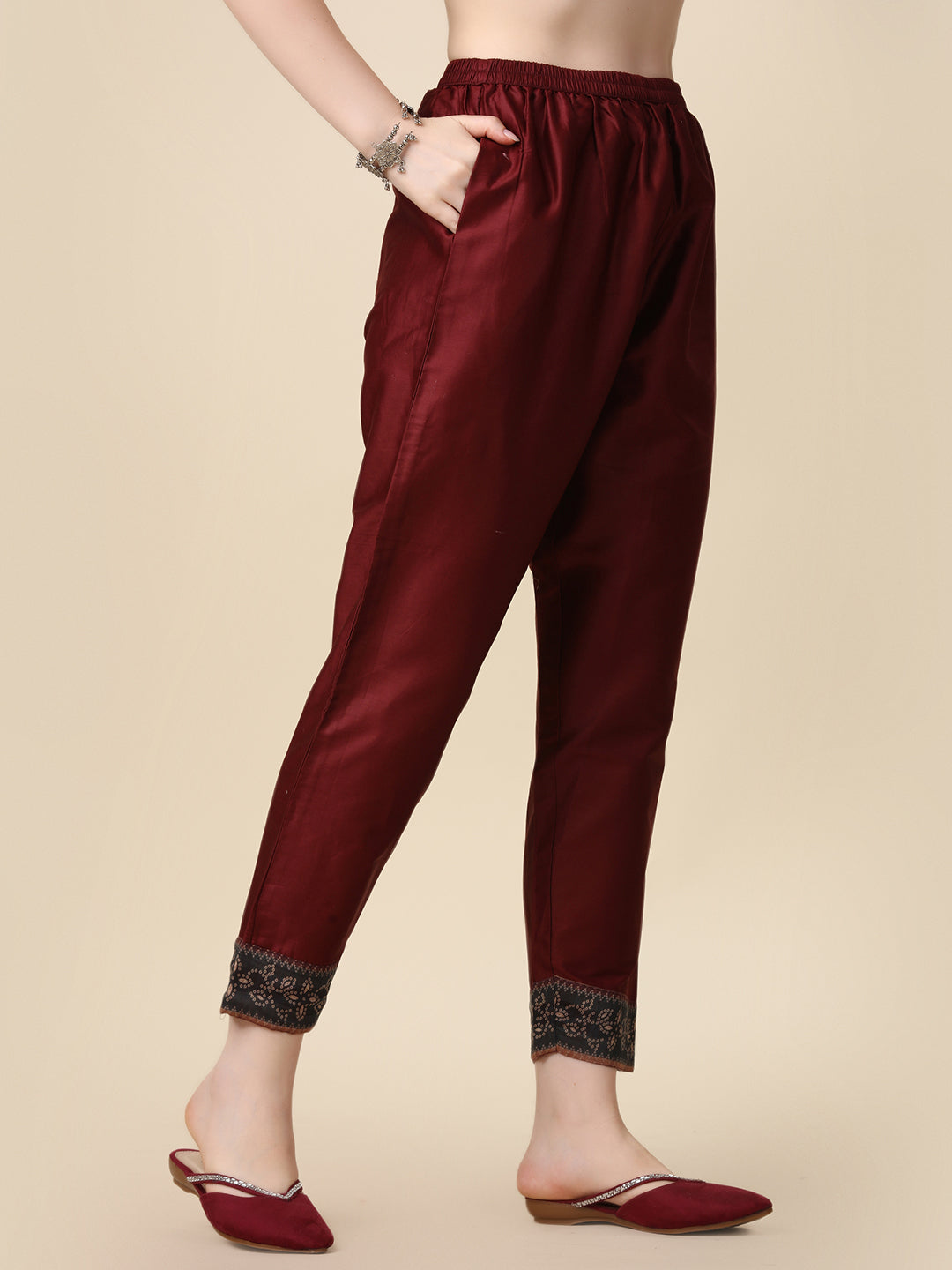 Pinted & Embroidered Kurta With Pant & Dupatta Set, Multicolor - Hiral Fashion | Grocsy
