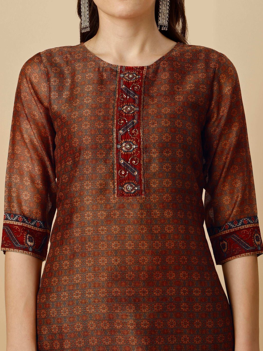 Printed Kurta With Pant And Printed Dupatta Set, Multicolor - Hiral Fashion | Grocsy