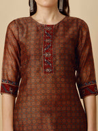 Printed Kurta With Pant And Printed Dupatta Set, Multicolor - Hiral Fashion | Grocsy