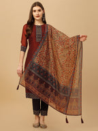 Embroidered And Printed Kurta With Pant And Dupatta Set, Multicolor - Hiral Fashion | Grocsy