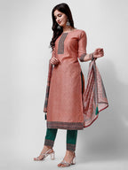 Embroidered Kurta With Pant And Dupatta Set, Multicolor - Hiral Fashion | Grocsy