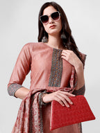 Embroidered Kurta With Pant And Dupatta Set, Multicolor - Hiral Fashion | Grocsy