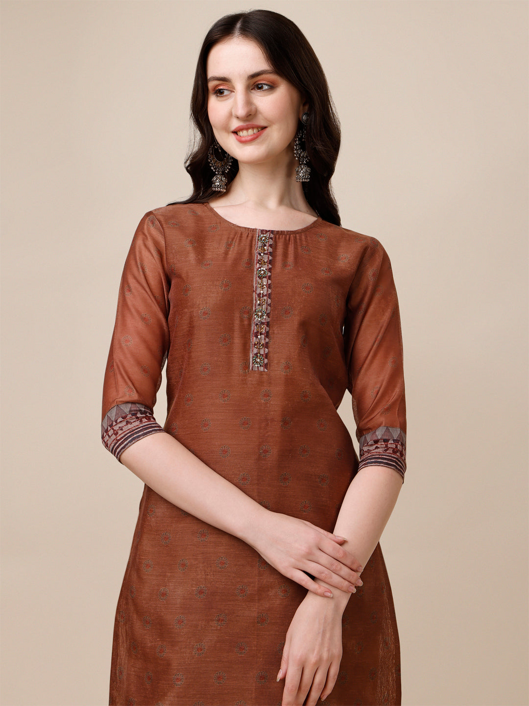 Kurta With Pant And Printed Dupatta Set, Multicolor - Hiral Fashion | Grocsy