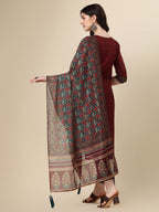 Printed & Hand Embroidered Kurta With Pant And Printed Dupatta Set, Multicolor - Hiral Fashion | Grocsy