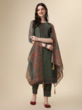 Printed & Hand Embroidered Kurta With Pant And Printed Dupatta Set, Multicolor - Hiral Fashion | Grocsy